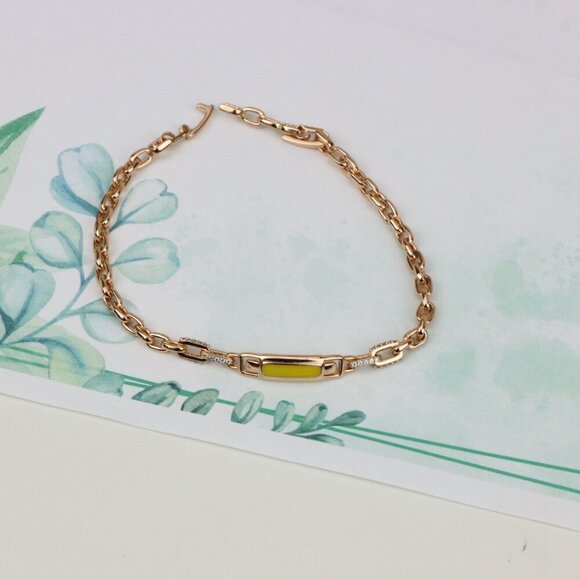 Elegant Rose Gold Bracelet with Yellow Accent, XPBL0701 - Picture 4 of 12